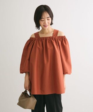 Green Parks ２ｗａｙバルーンスリーブブラウス Orange