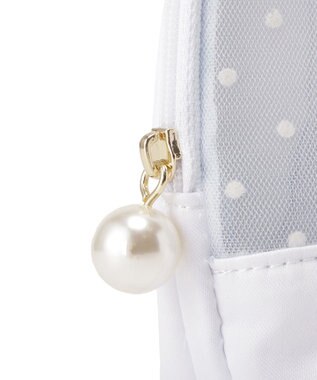 Maison de FLEUR ドットチュールラウンドポーチ Off White