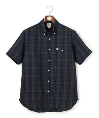 J.PRESS MEN 【Aero Weave】クールマックスサッカー チェック シャツ / B.D. ネイビー系3