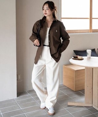 WEGO 【25年秋新色登場★】U.S. POLO ASSN.別注ロングスリーブシャツ ブラウン