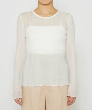 uncrave 【手洗い可】シアー ランダムリブ カットソー（uncrave STANDARD） オフ