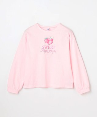 ANY KIDS 【Strawberry Collection】アートプリント 長袖Tシャツ ピンク