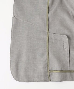 J.PRESS LADIES 【セットアップ対応・洗える・UVケア・速乾】 OXIJEWELストレッチ ノーカラー ジャケット ライトグレー系