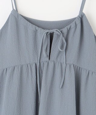 組曲 【WEB限定】クレープストレッチ ティアードキャミワンピース ダスティブルー系