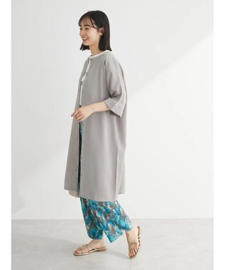 Green Parks 前後２ｗａｙミディ丈タックワンピース Gray