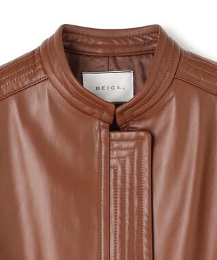 BEIGE， 【andGIRL 秋号掲載】CLYDE / ステッチデザインラムレザーブルゾン Brown