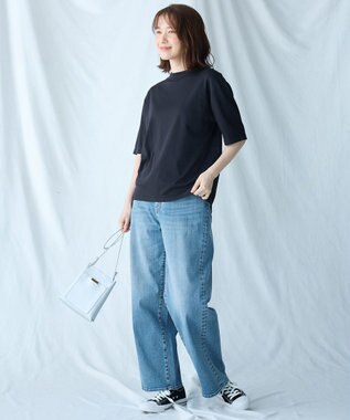 ANY 【接触冷感/UVケア】マルチファンクションモックネックTシャツ ブラック