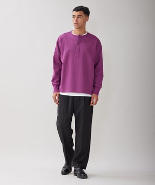 UNFILO MENS コットン ヘンリーネックTEE [23年秋冬商品] ボルドー