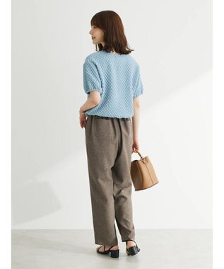 Green Parks 麻調ストレートパンツ Brown