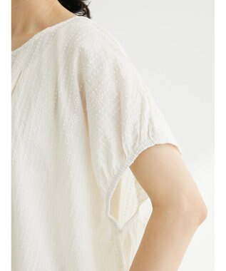 Green Parks インド綿　ＳＥＴ２点　マルチ刺繍ブラウス＋タンク Off White