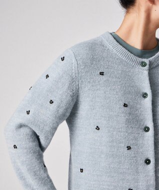 Paul Smith ホースシュー ビーズ カーディガン グレイッシュブルー