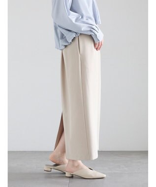 Te chichi 【雑誌掲載アイテム】ダブルクロスイージーナロースカート ベージュ