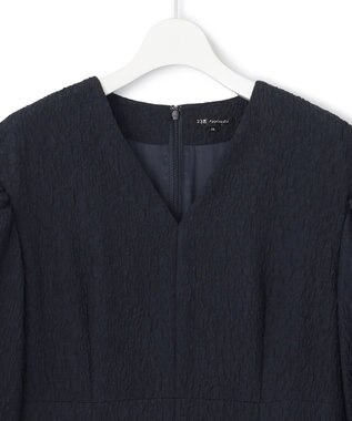 23区 S 【APPLAUDIR】マトラッセジャカード フレアドレス ネイビー系