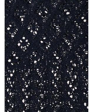 earth music&ecology 裾レース透かしニットプルオーバー Navy