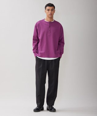 UNFILO MENS コットン ヘンリーネックTEE [23年秋冬商品] ボルドー