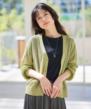 ANY メッシュカーディガン アップルグリーン