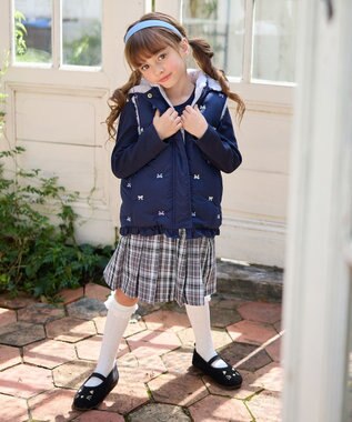 ANY KIDS 中綿リバーシブルベスト ネイビー