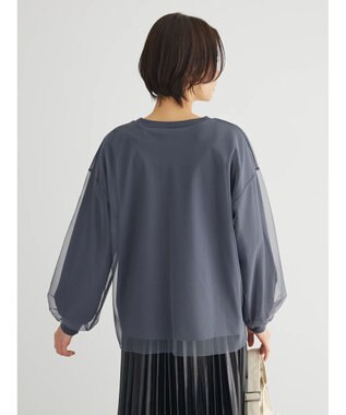 Green Parks チュールドッキングロゴプルオーバー Charcoal Gray