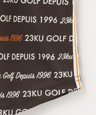 23区GOLF 【WOMEN】【吸水速乾/UVケア】ロゴパターンプリント 総柄半そで ポロシャツ ブラウン系5