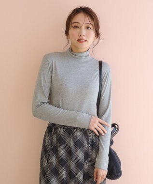 ANY L シアータートルネック TOPグレー
