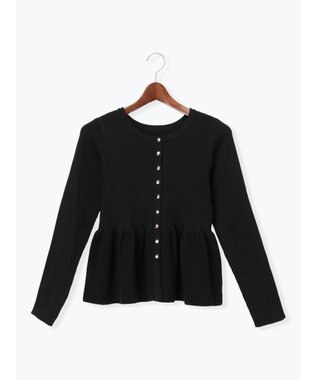 Te chichi 前後2WAYペプラムカーディガン ブラック