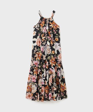 GRACE CONTINENTAL フラワープリントキャミドレス ブラック