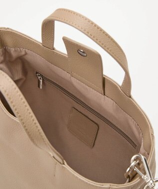 TOPKAPI 【TREASURE TOPKAPI】シュリンクレザー レース 刺しゅう ショルダー付 トートバッグ グレージュ