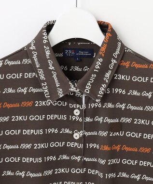 23区GOLF 【WOMEN】【吸水速乾/UVケア】ロゴパターンプリント 総柄半そで ポロシャツ ブラウン系5