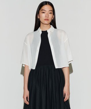 NAVE 【Nave 　洗える】シアークロップド シャツ ホワイト系