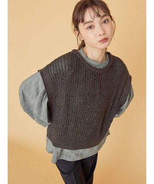 AMERICAN HOLIC ＳＥＴ　ボリュームスリーブシャツ＋ニットベスト Glen Check