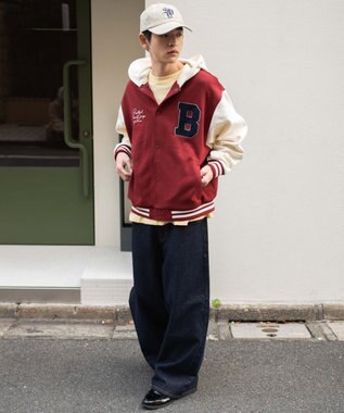 WEGO 【ユニセックス着用ITEM】スウェットフードスタジャン ワイン