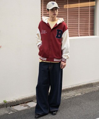 WEGO 【ユニセックス着用ITEM】スウェットフードスタジャン ワイン