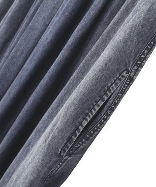 YECCA VECCA バイオ加工ヴィンテージデニムタックワンピース Indigo