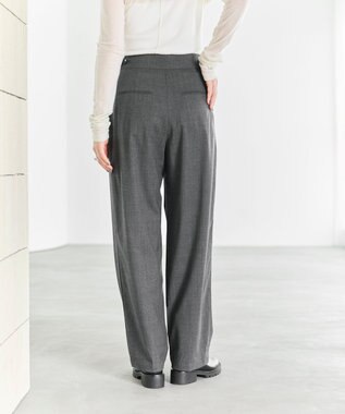 #Newans 【ANSWER for ファッショニスタ 】ウエスト調整可ワイドパンツ チャコールグレー系