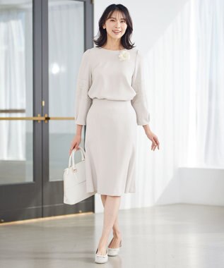 23区 パールトリミング コサージュ アイボリー系