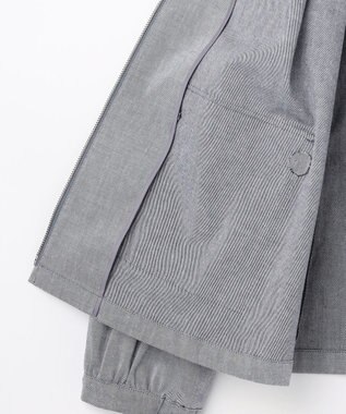 J.PRESS LADIES L TCリネン ドライツイル ノーカラー ブルゾン グレーシャンブレー系