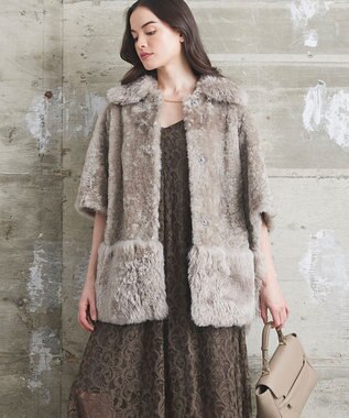 GRACE CONTINENTAL ムートンポンチョコート