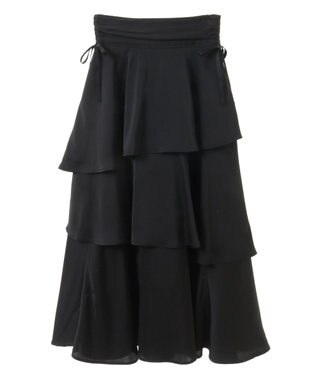 earth music&ecology サイドリボンティアードスカート Black