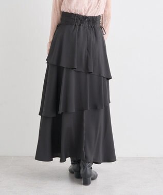 earth music&ecology サイドリボンティアードスカート Black