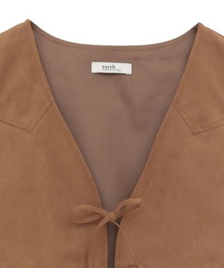 earth music&ecology スウェード調フリンジベスト Brown