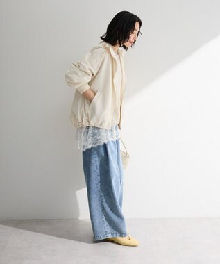 Green Parks 裾イレヘムレースドッキングプルオーバー Off White