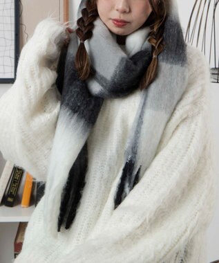 WEGO 【ユニセックス着用ITEM】ワイドフリンジストール 柄3