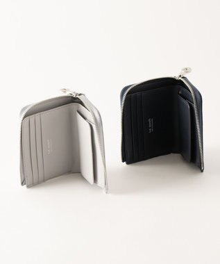 MIYABIYA La quoh with kirakaracho 南蛮七宝アルチザンレザー ミニL字ファスナー財布 月白銀（シルバー）