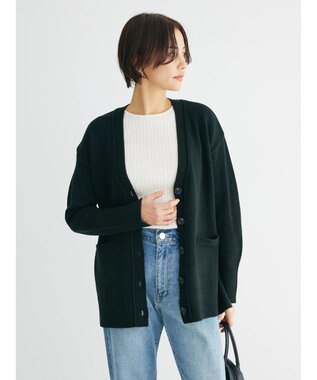 Green Parks 杢調Ｖネックカーディガン Black