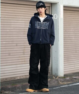 WEGO 【ユニセックス着用ITEM】スタンドネックZIPパーカー ネイビー