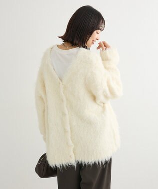 Green Parks ・ｓｗｉｎｇ　ｂｙ　２ｗａｙロング起毛カーディガ Ivory