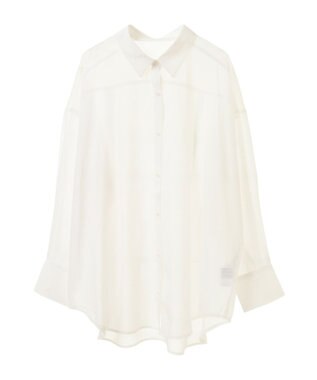 Green Parks シアーシャイニーシャツ Off White