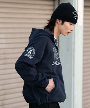 WEGO 【ユニセックス着用ITEM】スタンドネックZIPパーカー ネイビー