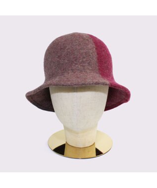 ATRENA 【日本製】FLUFFLY TRICOLOR ウールバケットハット ワイン