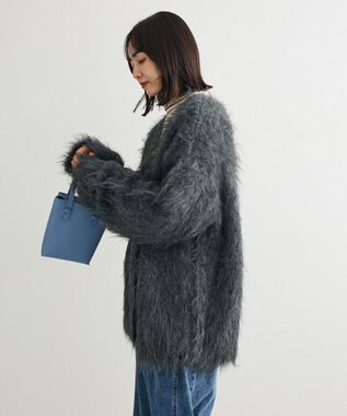 Green Parks ・ｓｗｉｎｇ　ｂｙ　２ｗａｙロング起毛カーディガ Charcoal Gray